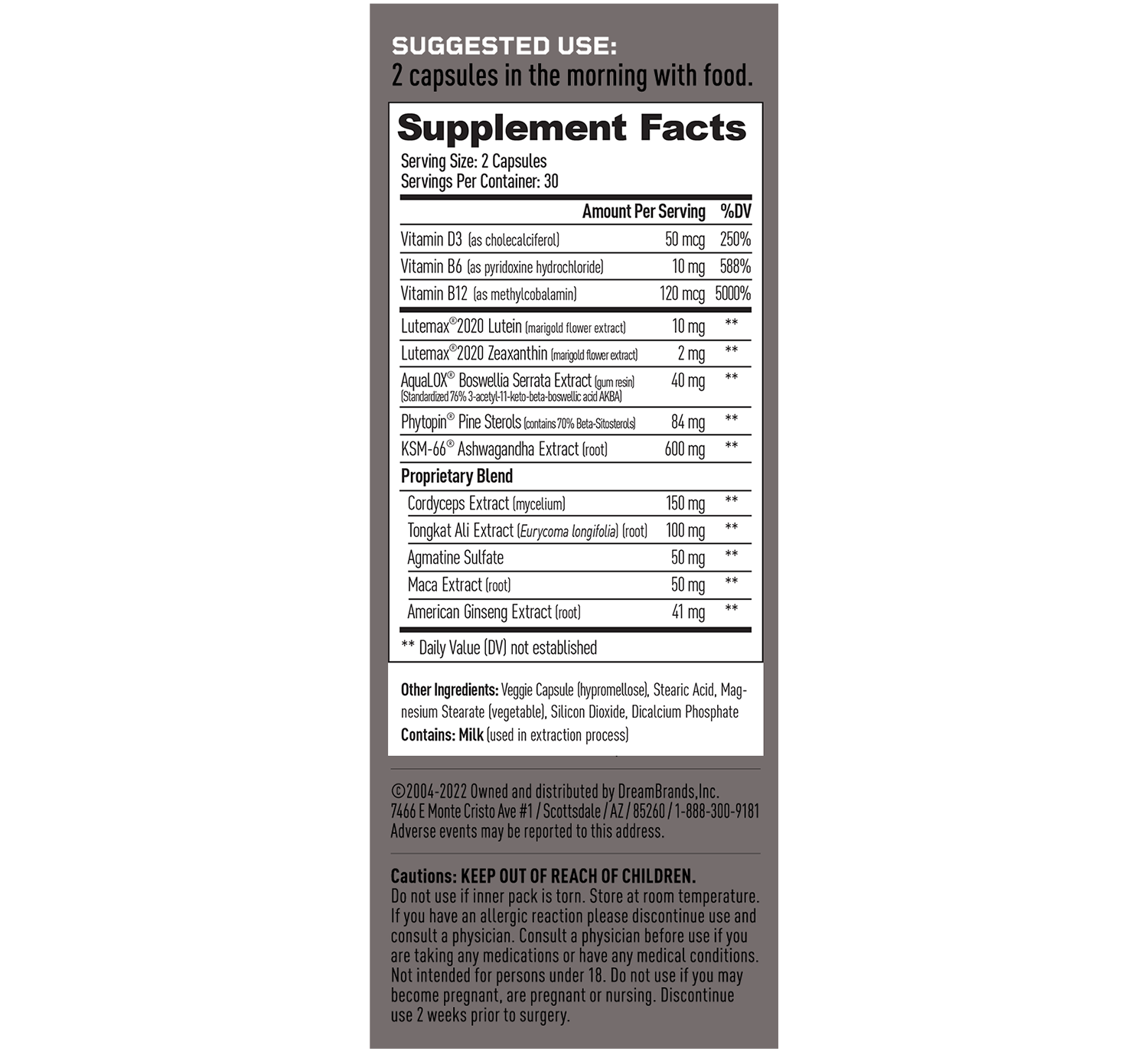 Mdrive Classic Supplement Facts